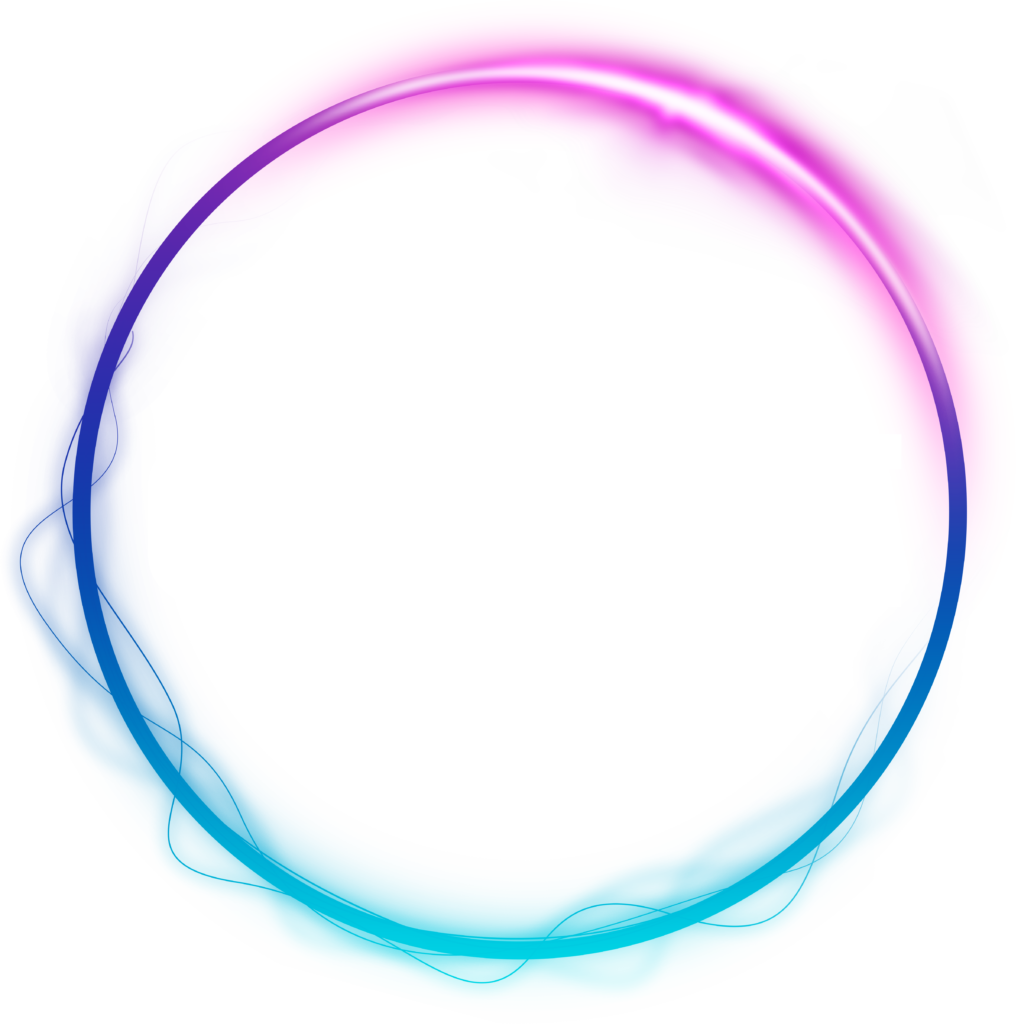 the circle logo with white text